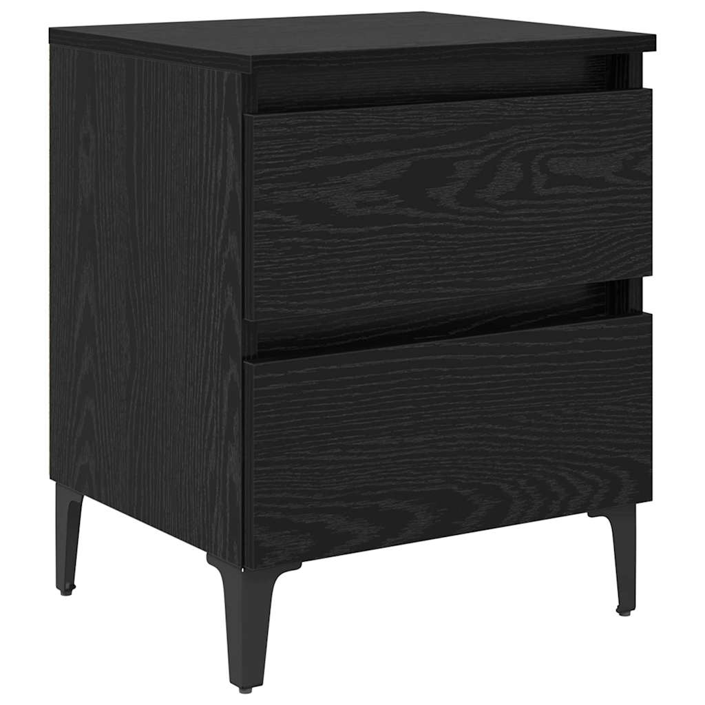 Bedside Cabinet Black oak 40 x 35 x 50 cm Engineered wood